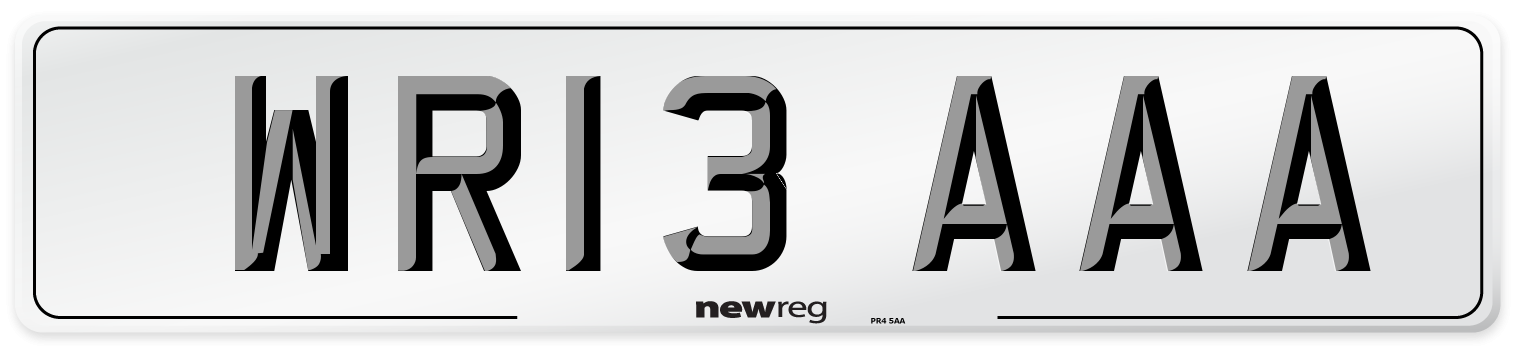 WR13 AAA Number Plate from New Reg